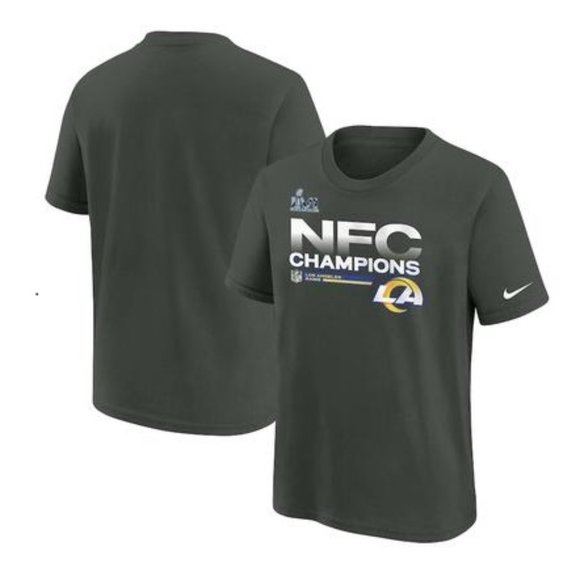 NWT Kids' Los Angeles Rams Nike 2021 NFC Champions Trophy T-Shirt Size L SS12 - Picture 1 of 1